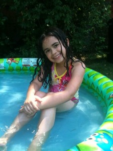 Isabel in pool